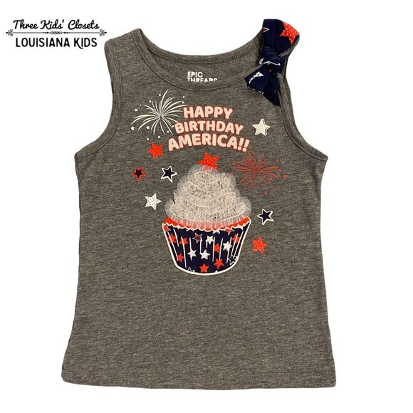 Epic Threads 3T Patriotic Happy Birthday America Tank Top - Picture 1 of 4